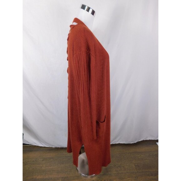 Unified Title "No Boundaries Large Rust Duster Cardigan Lace Up Cottagecore - Picture 8 of 12